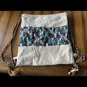 Canvas Cat Drawstring Bag